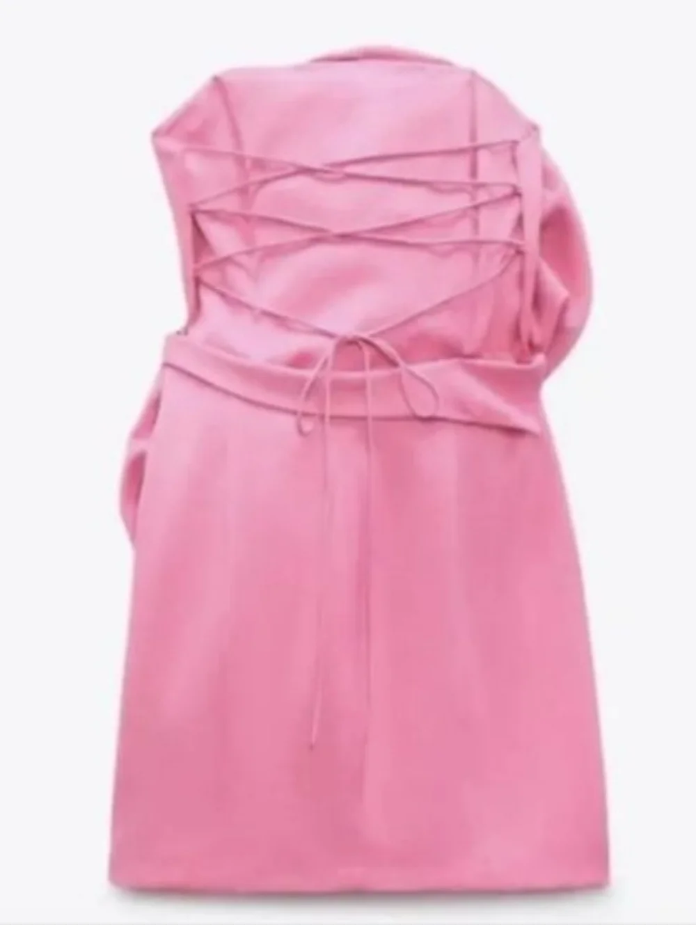 Zara Voluminous Flower Dress Pink Size M
